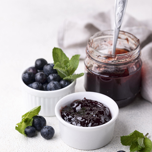 Confiture de myrtilles sauvage
